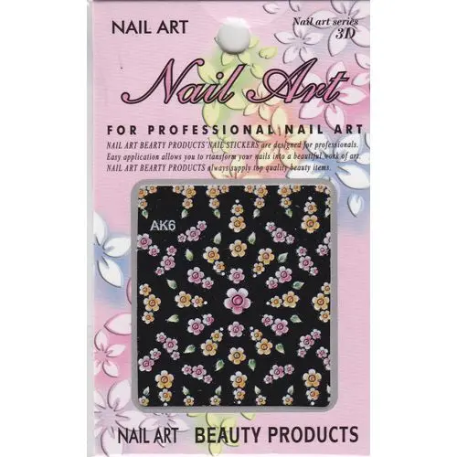 Csillámló 3D matricák - rózsaszín és narancssárga virágok